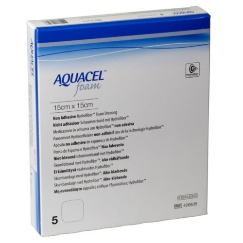 Medicazione hydrofiber sterile non adesiva in schiuma misura 15x15cm 5 pezzi