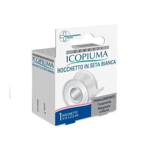 Icopiuma Cerotto Rocchetto In Seta Bianca 2,5cmx5m
