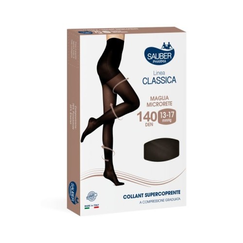 Sauber Linea Classica Collant Supercoprente 140 Den Nero Taglia 3