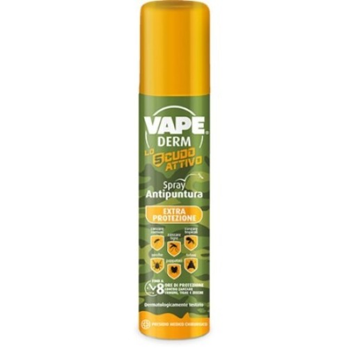 Vape Derm Scudo Attivo Spray repellente anti zanzare e insetti 100 ml Vape Derm Scudo Attivo Spray repellente anti zanzare e insetti 100 ml