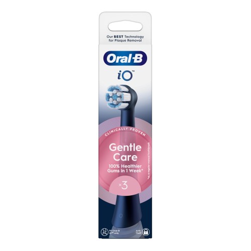 Oral-B iO Testine Di Ricambio Gentle Care colore Nero, 3 Pezzi
