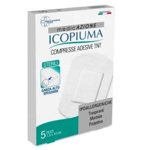 Icopiuma Compresse Adesive TNT 10x7,5cm 5 Pezzi