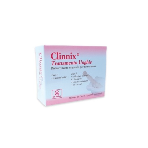 Abbate Gualtiero Clinnix Trattamento Unghie 2 Flaconi 15 Ml + 2 Pennelli Applicatori