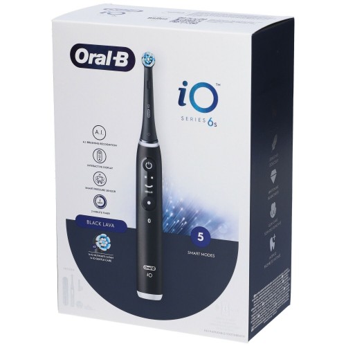 Oral-B iO6 Spazzolino Elettrico Ricaricabile Nero Con Custodia Da Viaggio + 2 REFILL