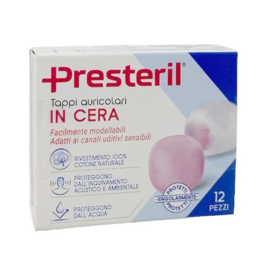 Presteril tappi auricolari in cera 12 pezzi