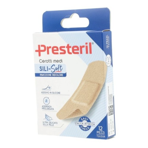 Cerotto presteril sili-soft skin 7,2x2 cm 12 pezzi