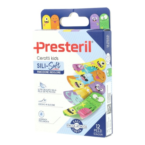 Cerotto presteril sili-soft kids 5,8x2 cm 12 pezzi Cerotto presteril sili-soft kids 5,8x2 cm 12 pezzi