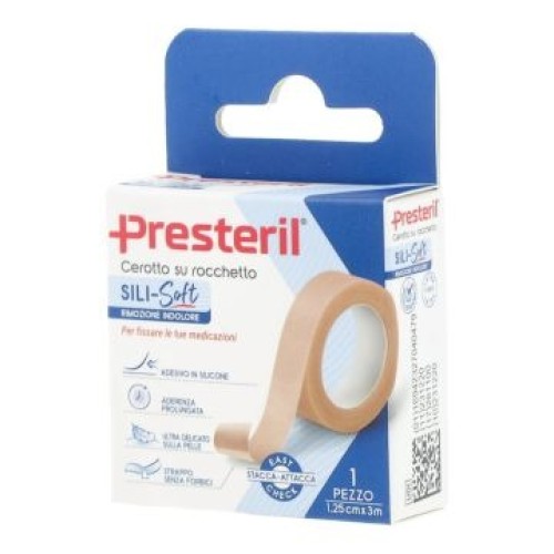 Cerotto presteril sili-soft skin in rocchetto 1,25 cm x 3 m Cerotto presteril sili-soft skin in rocchetto 1,25 cm x 3 m