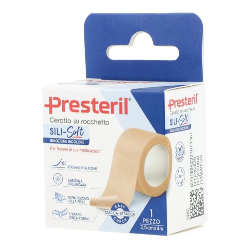 Cerotto presteril sili-soft skin in rocchetto 2,5 cm x 4 m