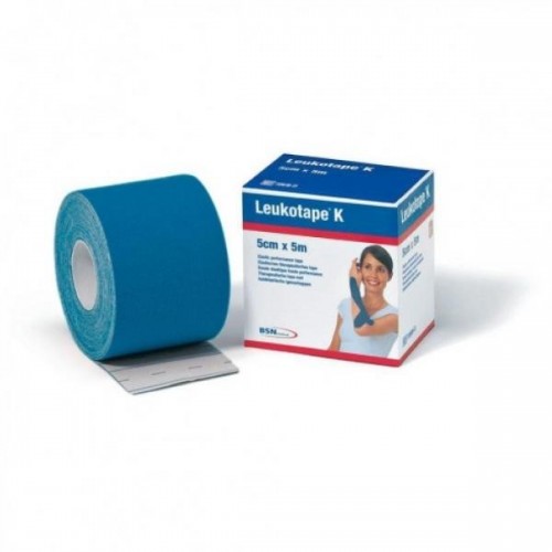 Benda Adesiva Actimove Leukot K Taping Fisioterapico Larghezza 5 Cm Lunghezza 5 M Colore Blu In Rotolo