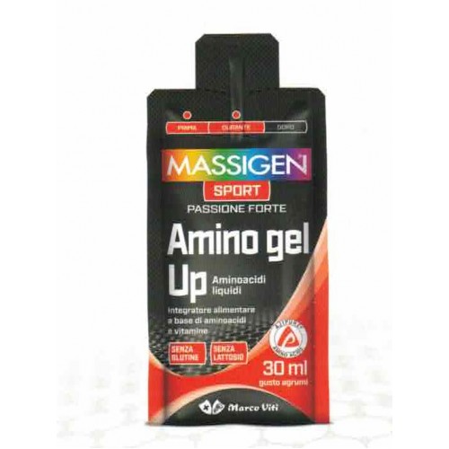 Massigen Sport Amino Gel Up30p Energy gel a base di aminoacidi ramificati e vitamine
