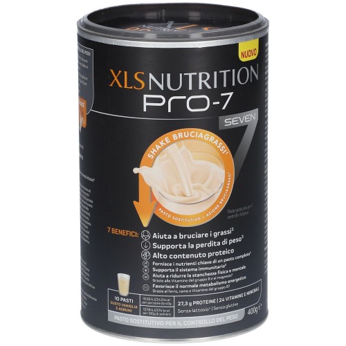 XLS Nutrition Pro 7 shake  Sostituto Pasto Shake Bruciagrassi Gusto Vaniglia e Agrumi 400g