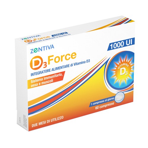 D3 Force Zentiva 1000ui Vitamina D3 60cpr