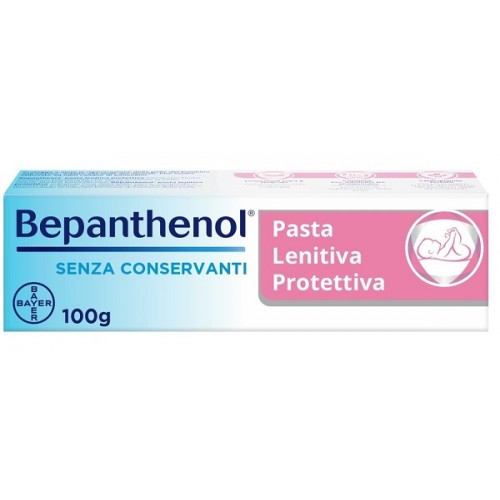 Bepanthenol Pasta Lenitiva Protettiva Con Pantenolo Per Prurito e Irritazione da Pannolino 100 g