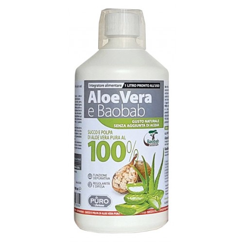 Forhans Puro Aloe Vera Succo E Polpa 100% + Baobab 1 Litro