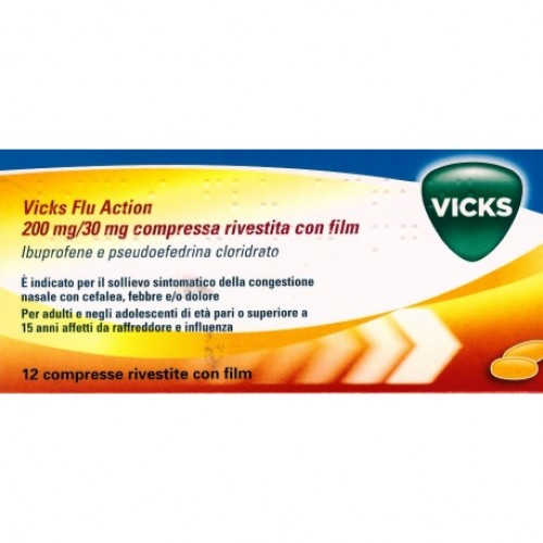 VICKS Flu Action 12Cpr200+30mg