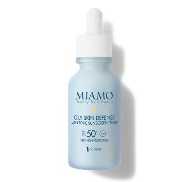 Miamo Oily Skin Defense Even Tone Sunscreen Drops SPF50+ - Siero viso opacizzante per pelle grassa e lucida - 30 ml